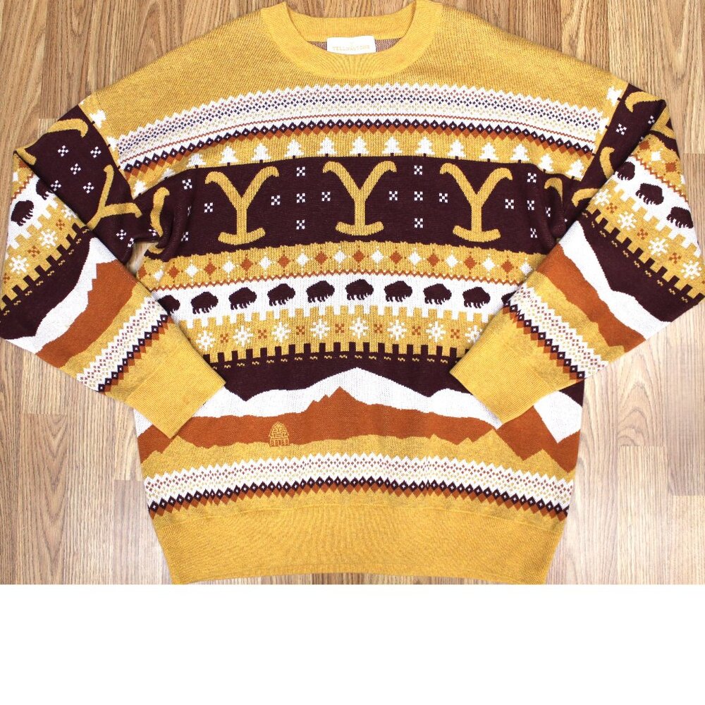 2024 YELLOWSTONE COTTON/POLY KNIT WINTER SKI SWEATER Sz 2X-LARGE, XXL